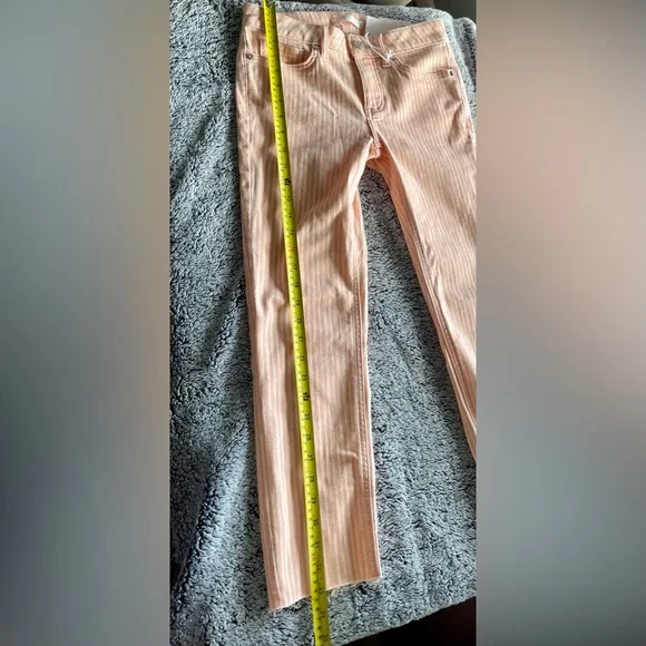 NWT LC Lauren Conrad Skinny Crop Mid Rise Lycra Stretch Jeans In Pink Striped - Picture 9 of 16